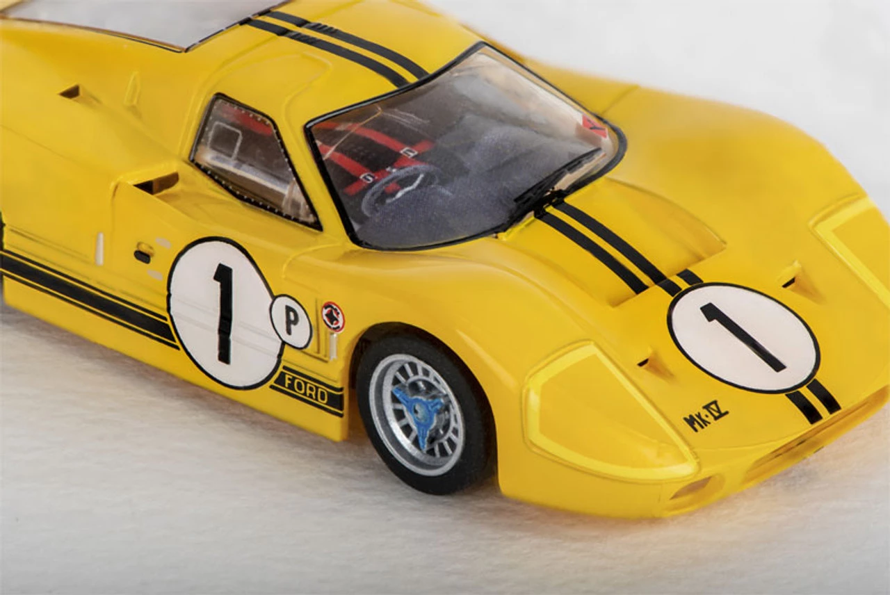 AFX 1967 Ford GT40 Mk IV #1 Sebring Yellow Mega G+ HO Slot Car - Image 2