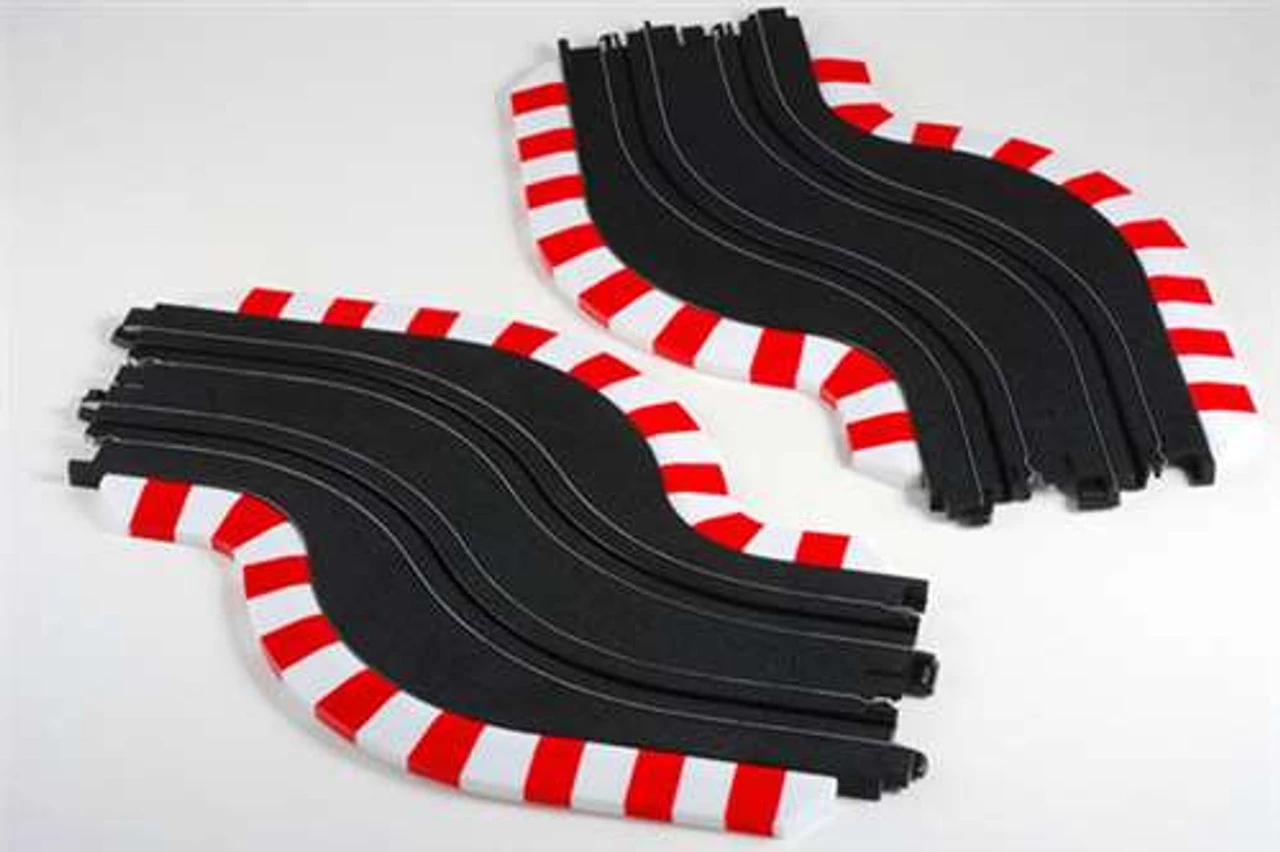 AFX HO Slot Car Track Chicane Set - Left & Right