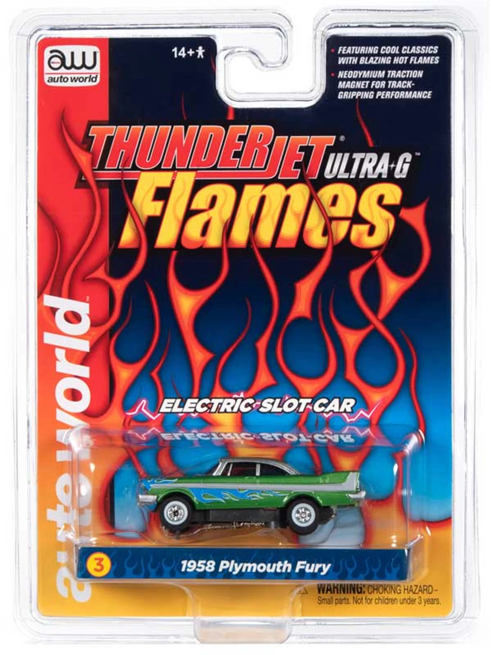 Auto World 1958 Plymouth Fury Thunderjet Flames R29 HO Slot Car - Image 2