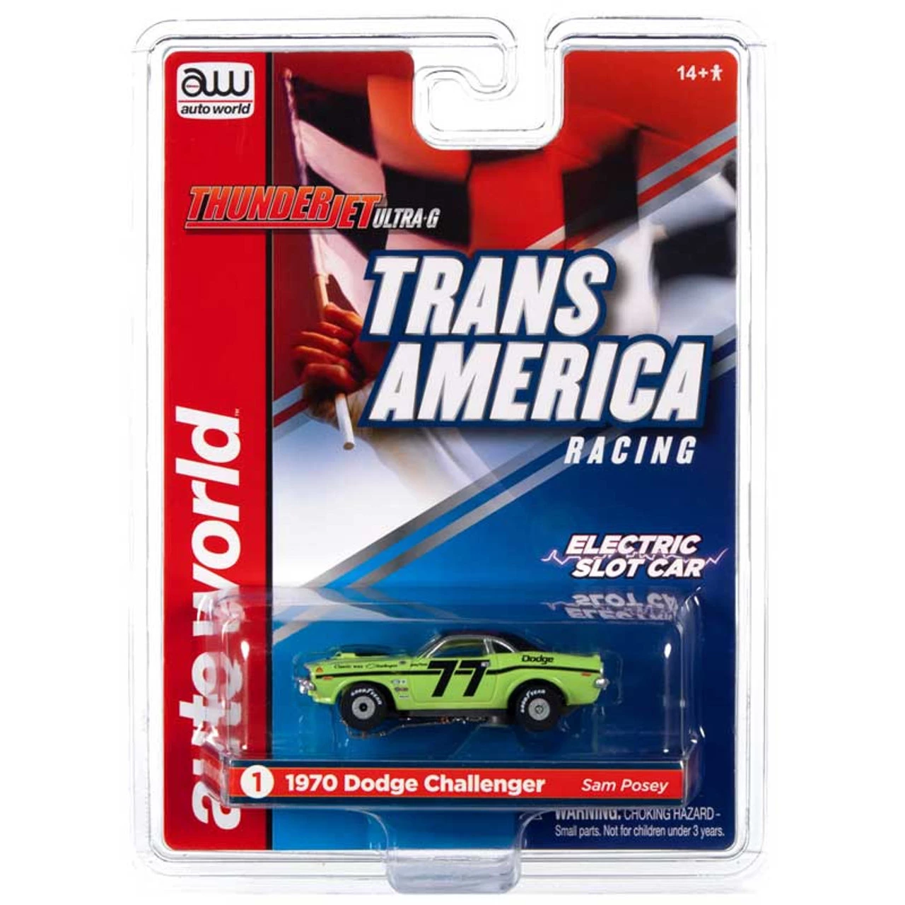 Auto World 1970 Dodge Challenger T/A Green Sam Posey Thunderjet HO Slot Car - Image 2