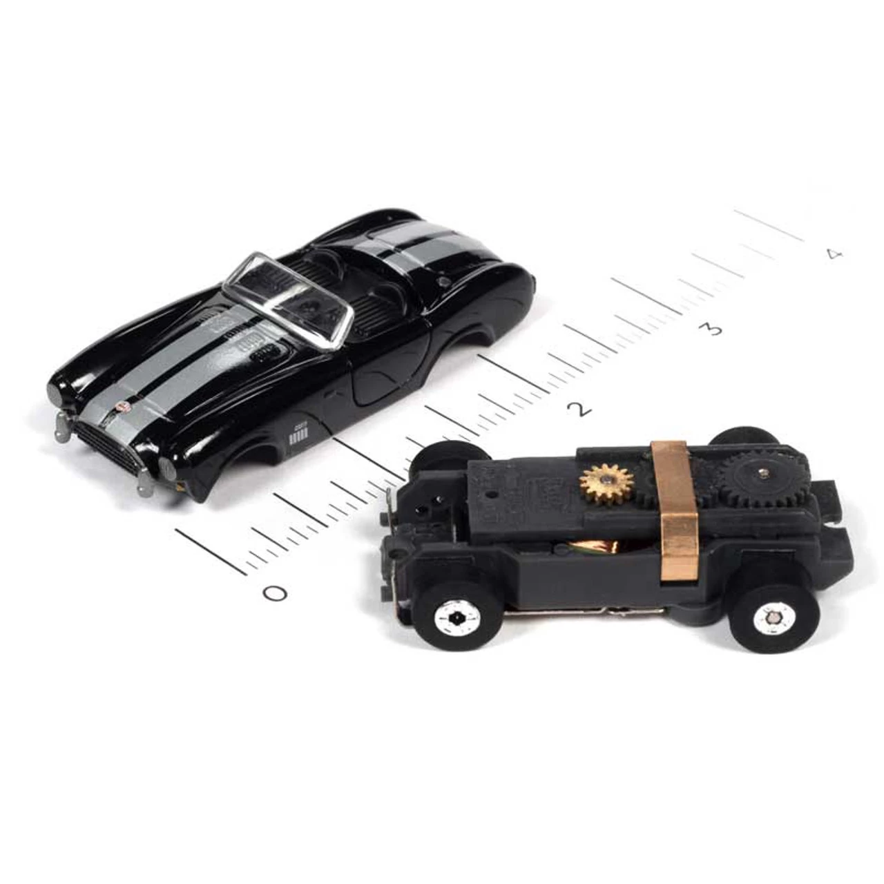 Auto World 1965 Shelby Cobra 427 S/C Roadster Black Thunderjet HO Slot Car - Image 4