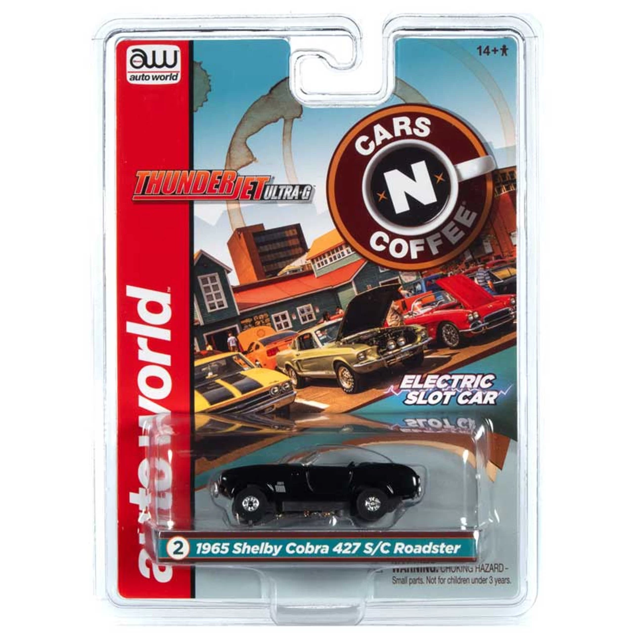 Auto World 1965 Shelby Cobra 427 S/C Roadster Black Thunderjet HO Slot Car - Image 3