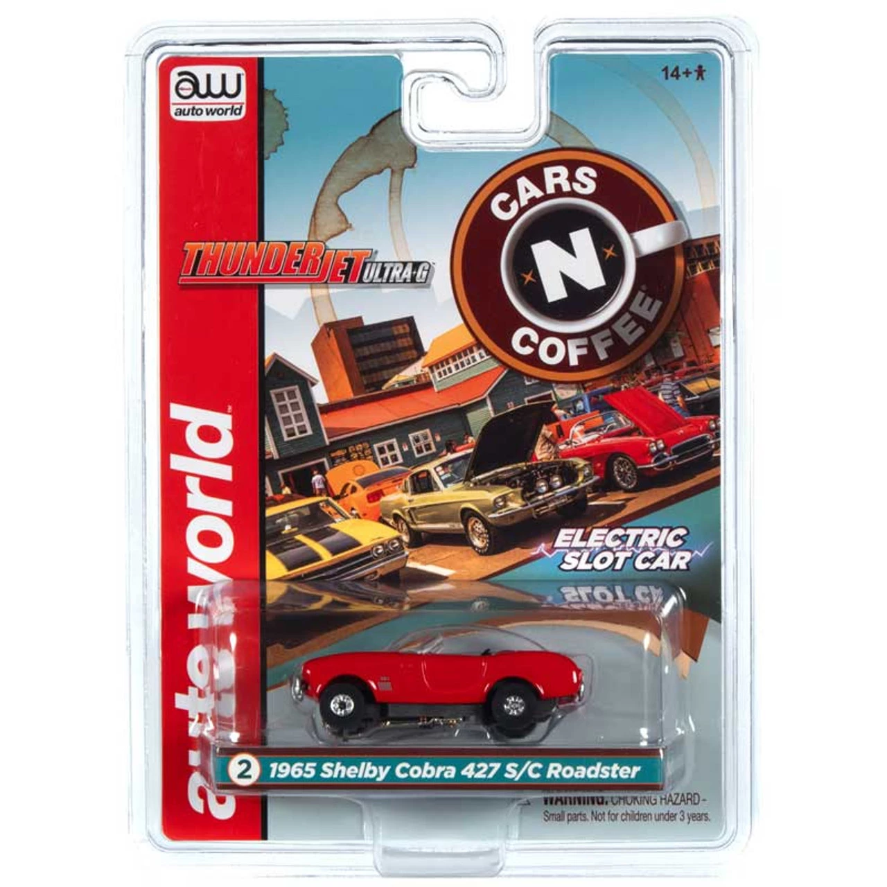 Auto World 1965 Shelby Cobra 427 S/C Roadster Red Thunderjet HO Slot Car - Image 3