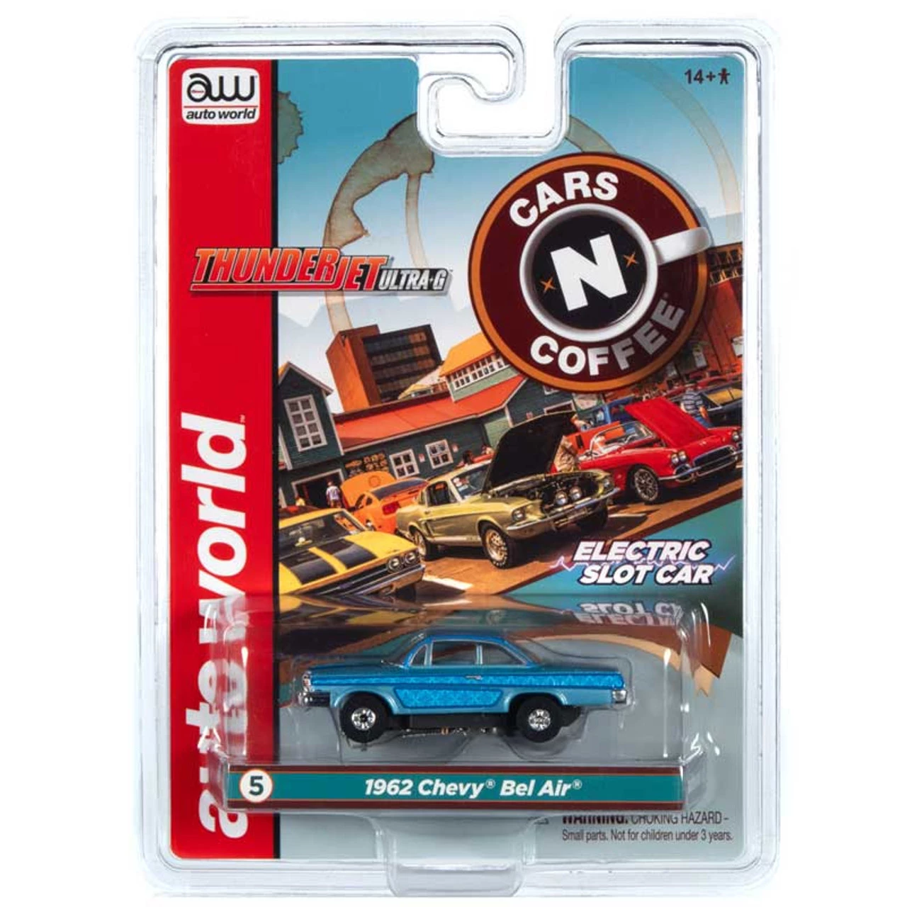 Auto World 1962 Chevrolet Bel Air Blue Thunderjet HO Slot Car - Image 3