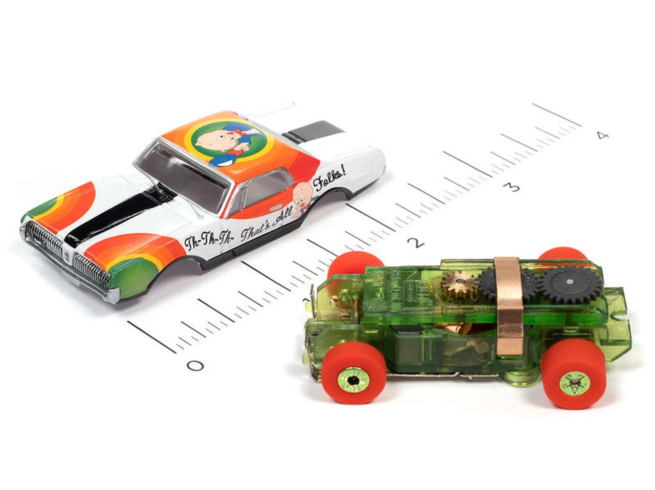 Auto World 1967 Mercury Cougar Porky Pig Thunderjet HO Slot Car - Image 3