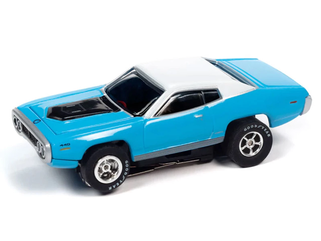 Auto World 1971 Plymouth GTX (Blue) X-Traction Flamethrowers R33 HO Slot Car