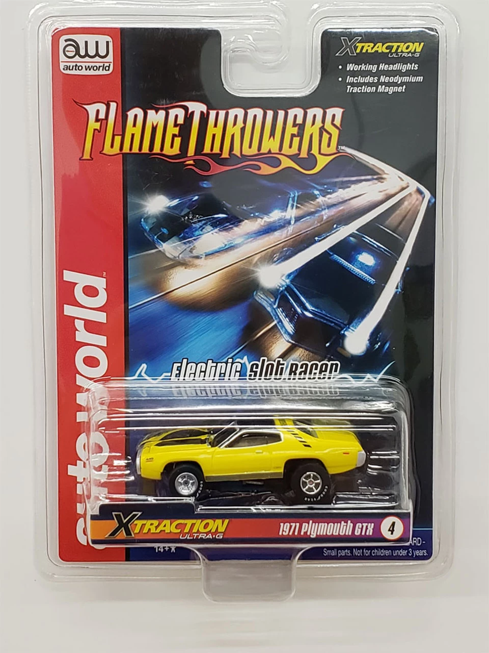 Auto World 1971 Plymouth GTX (Yellow) X-Traction Flamethrowers R33 HO Slot Car - Image 5