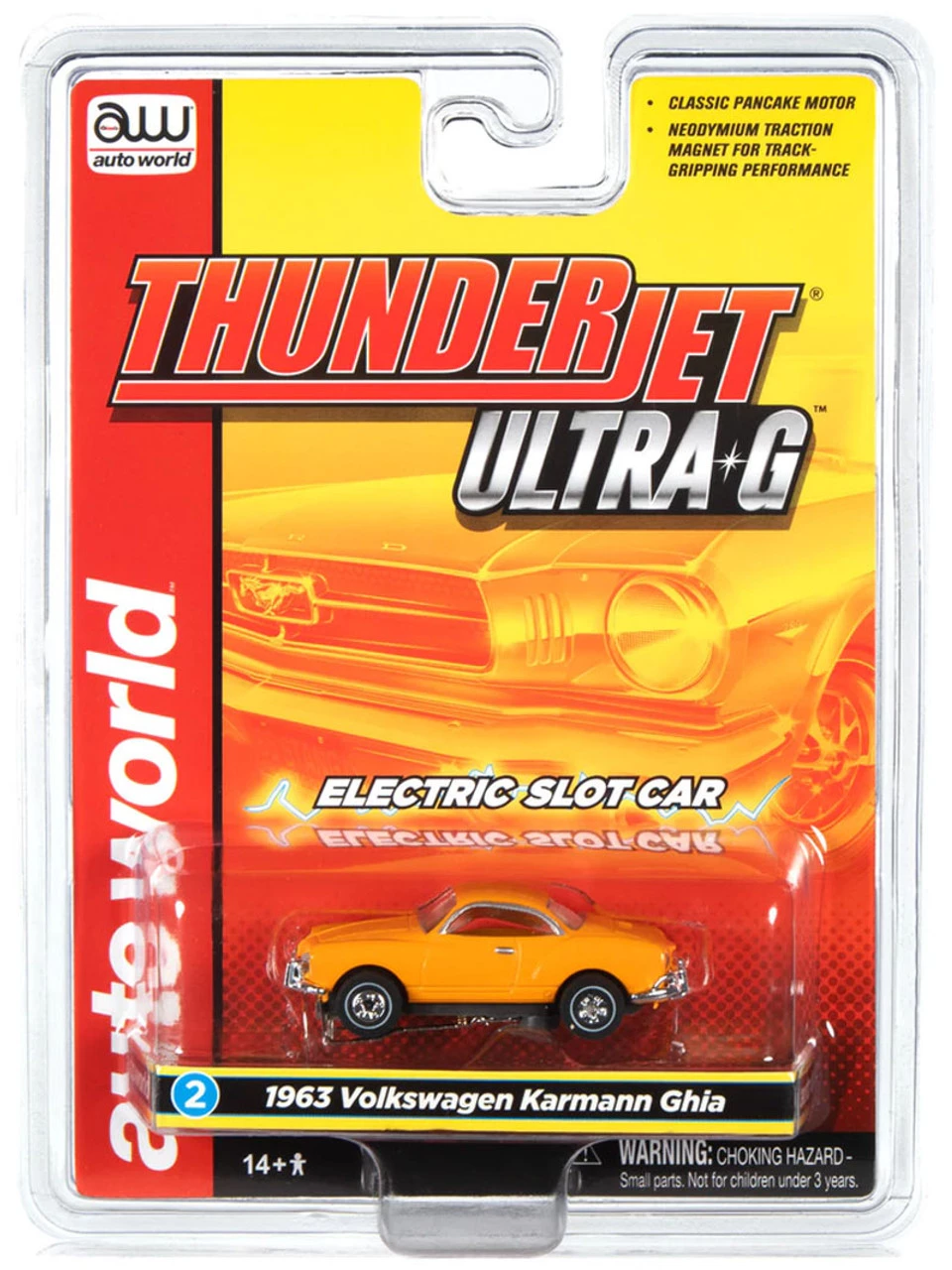 Auto World 1963 Volkswagen Karmann Ghia (Orange) Thunderjet HO Slot Car - Image 4