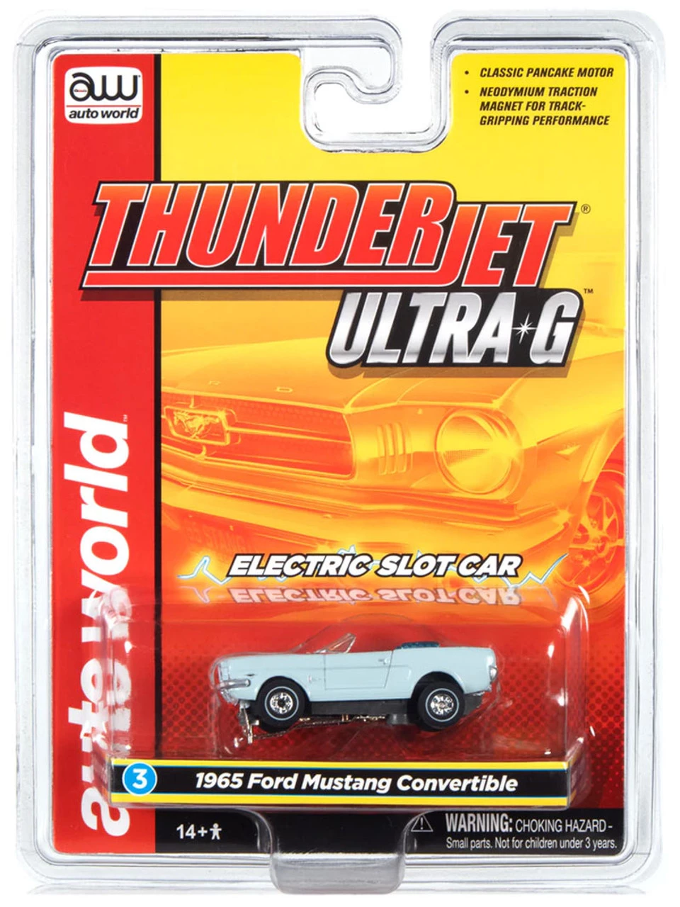 Auto World 1965 Ford Mustang Convertible (Blue) Thunderjet HO Slot Car - Image 4