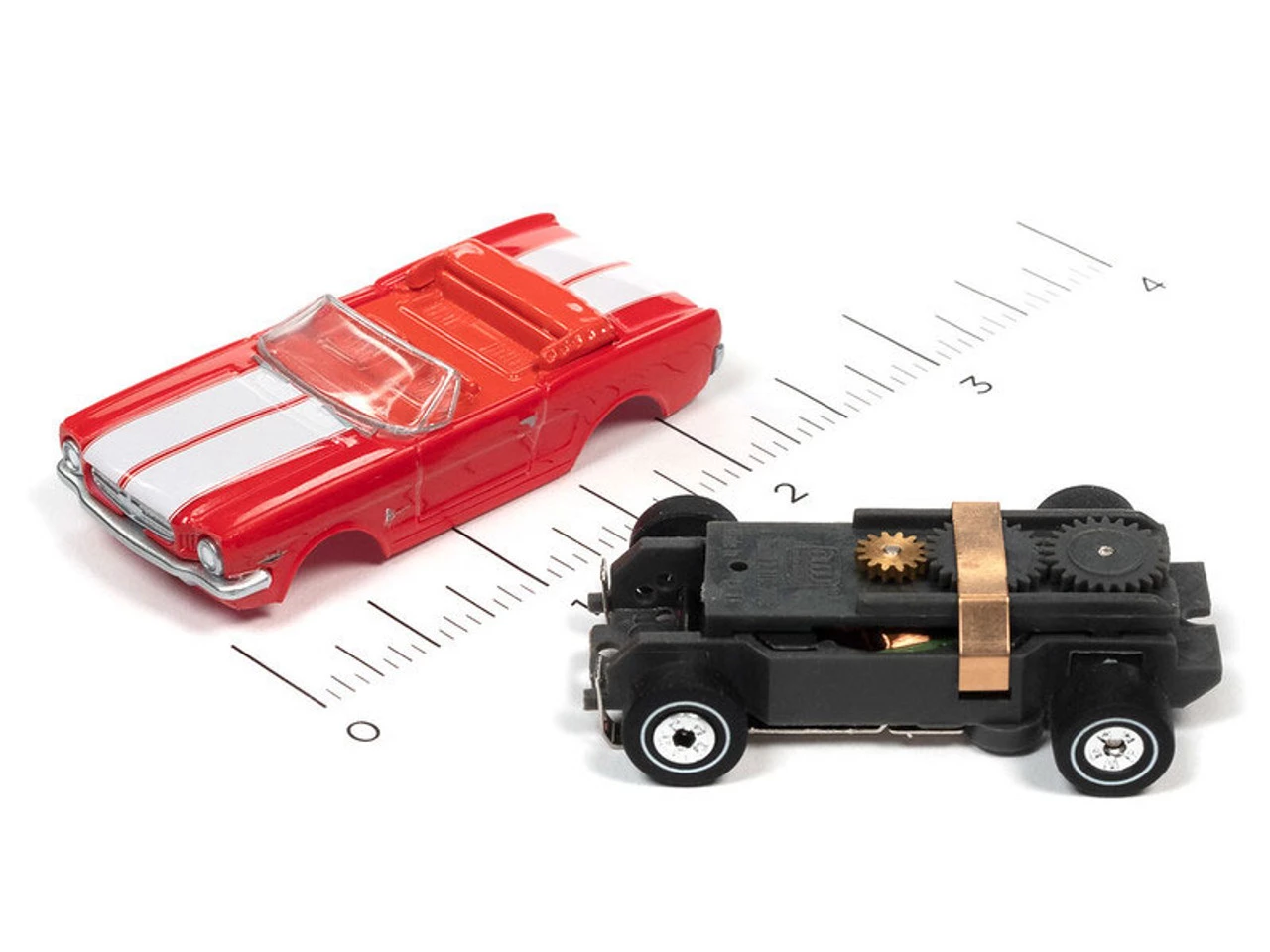 Auto World 1965 Ford Mustang Convertible (Red) Thunderjet HO Slot Car - Image 3
