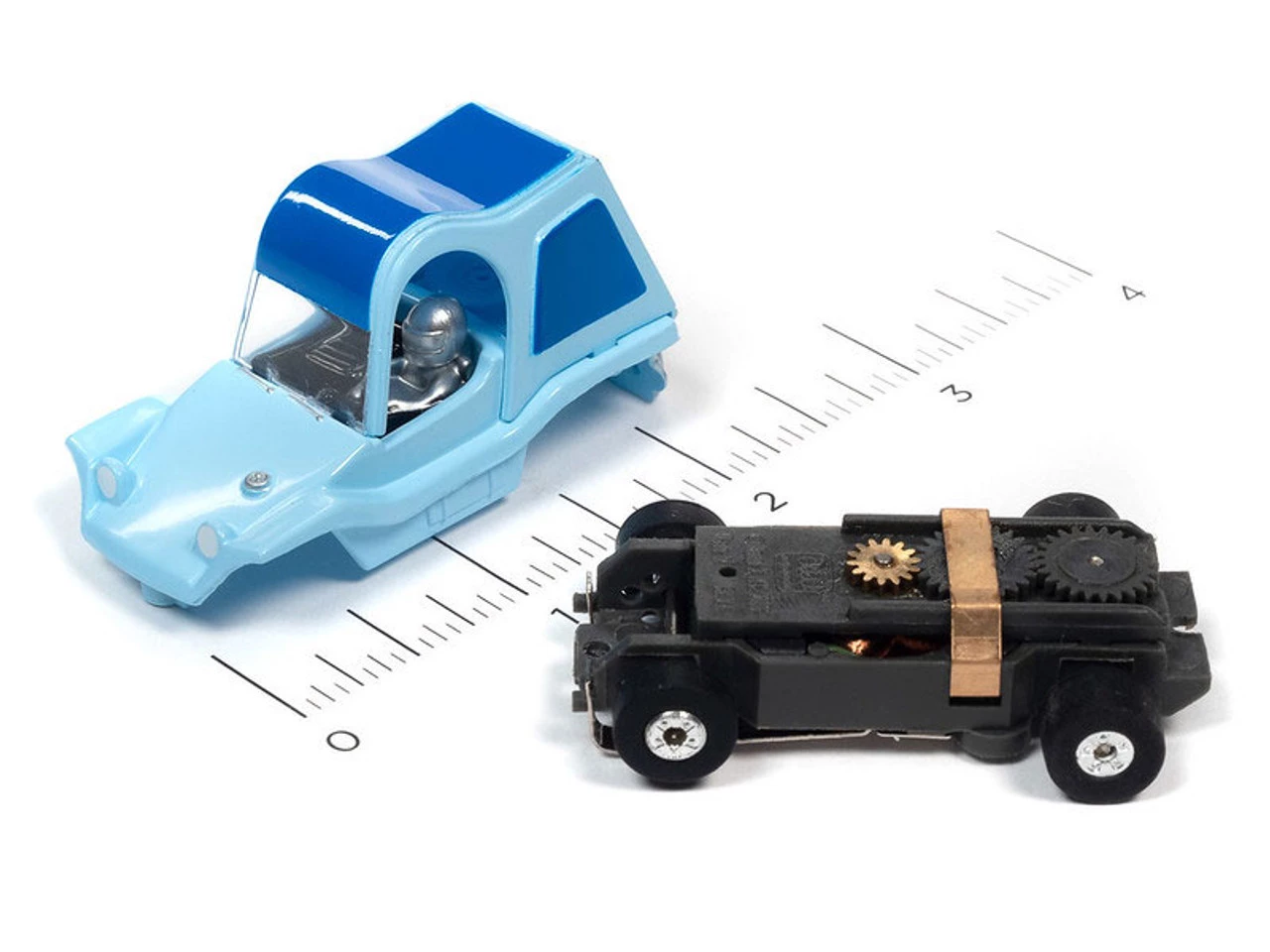 Auto World Sand Van (Blue) Thunderjet HO Slot Car - Image 3