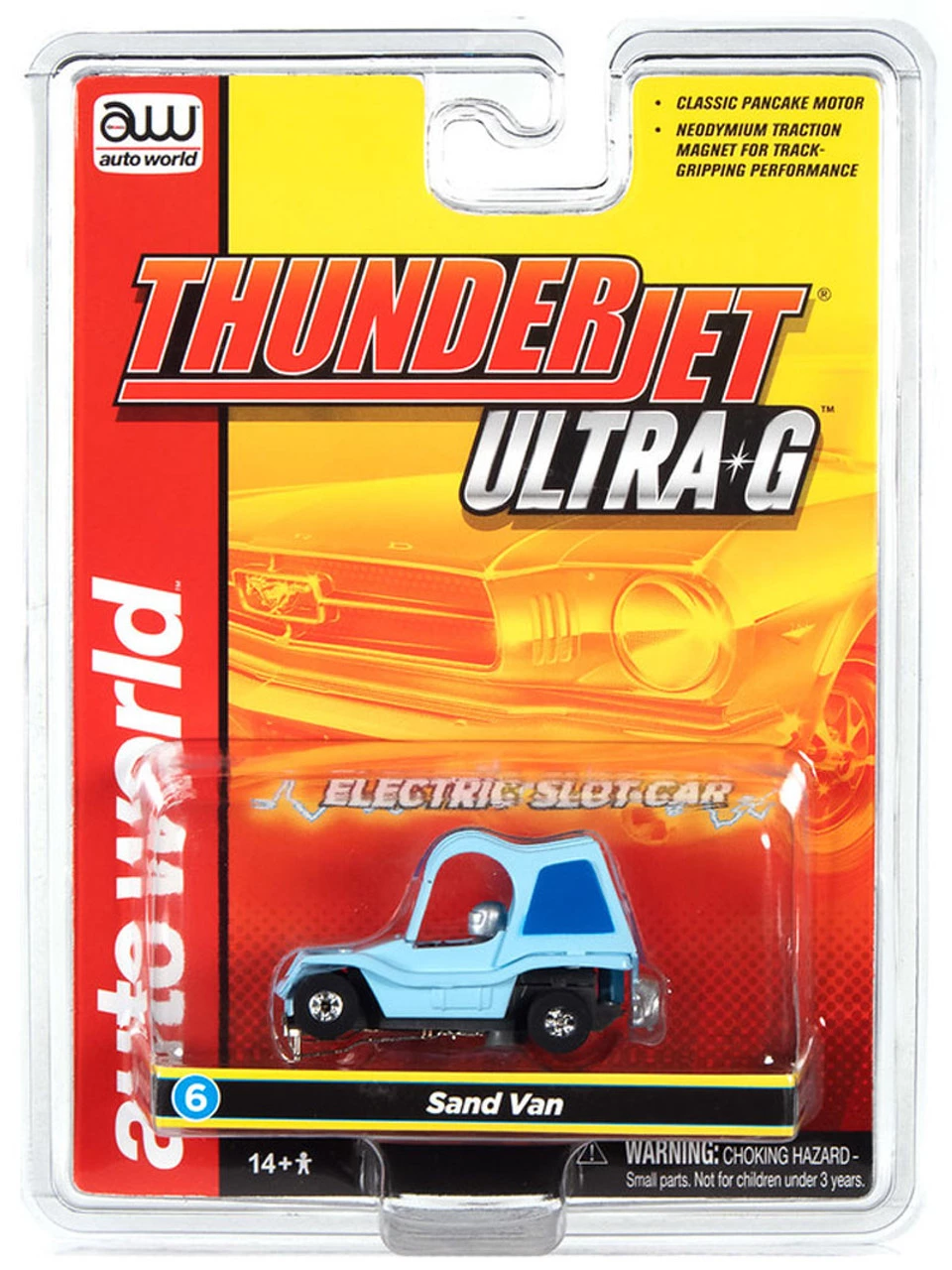Auto World Sand Van (Blue) Thunderjet HO Slot Car - Image 4