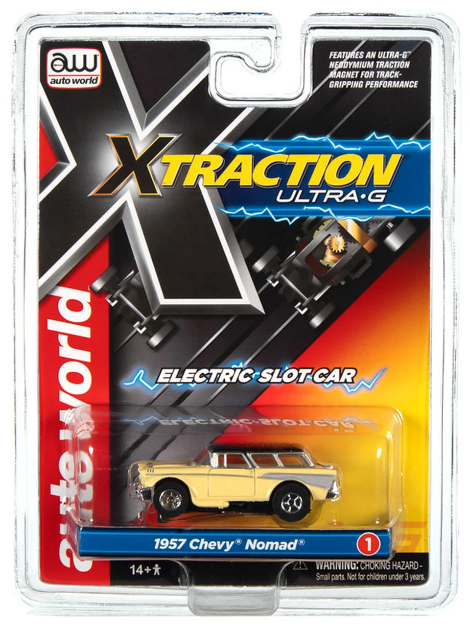 Auto World 1957 Chevrolet Nomad (Yellow) X-Traction R34 HO Slot Car - Image 4