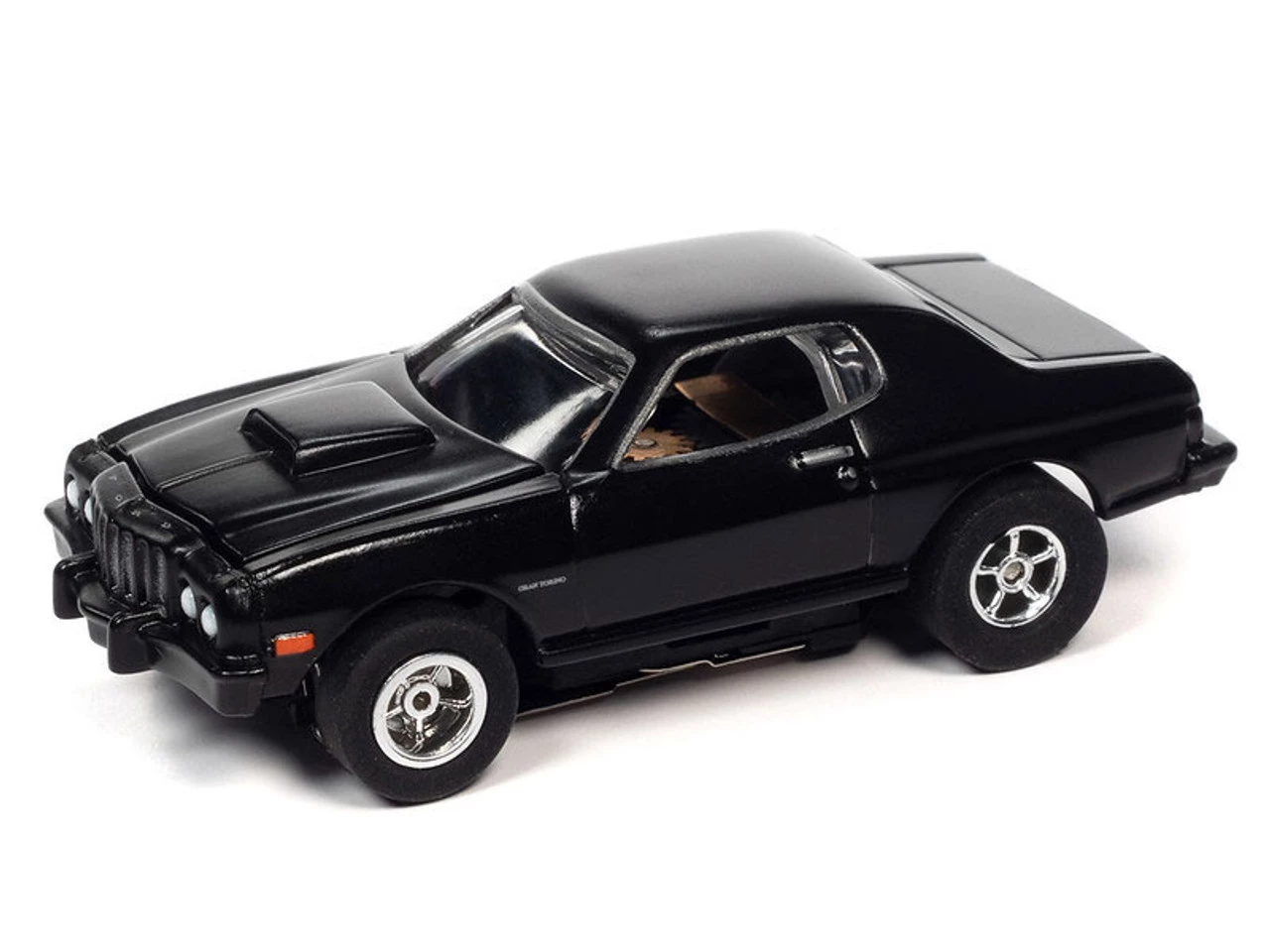 Auto World 1976 Ford Torino (Black) X-Traction R34 HO Slot Car
