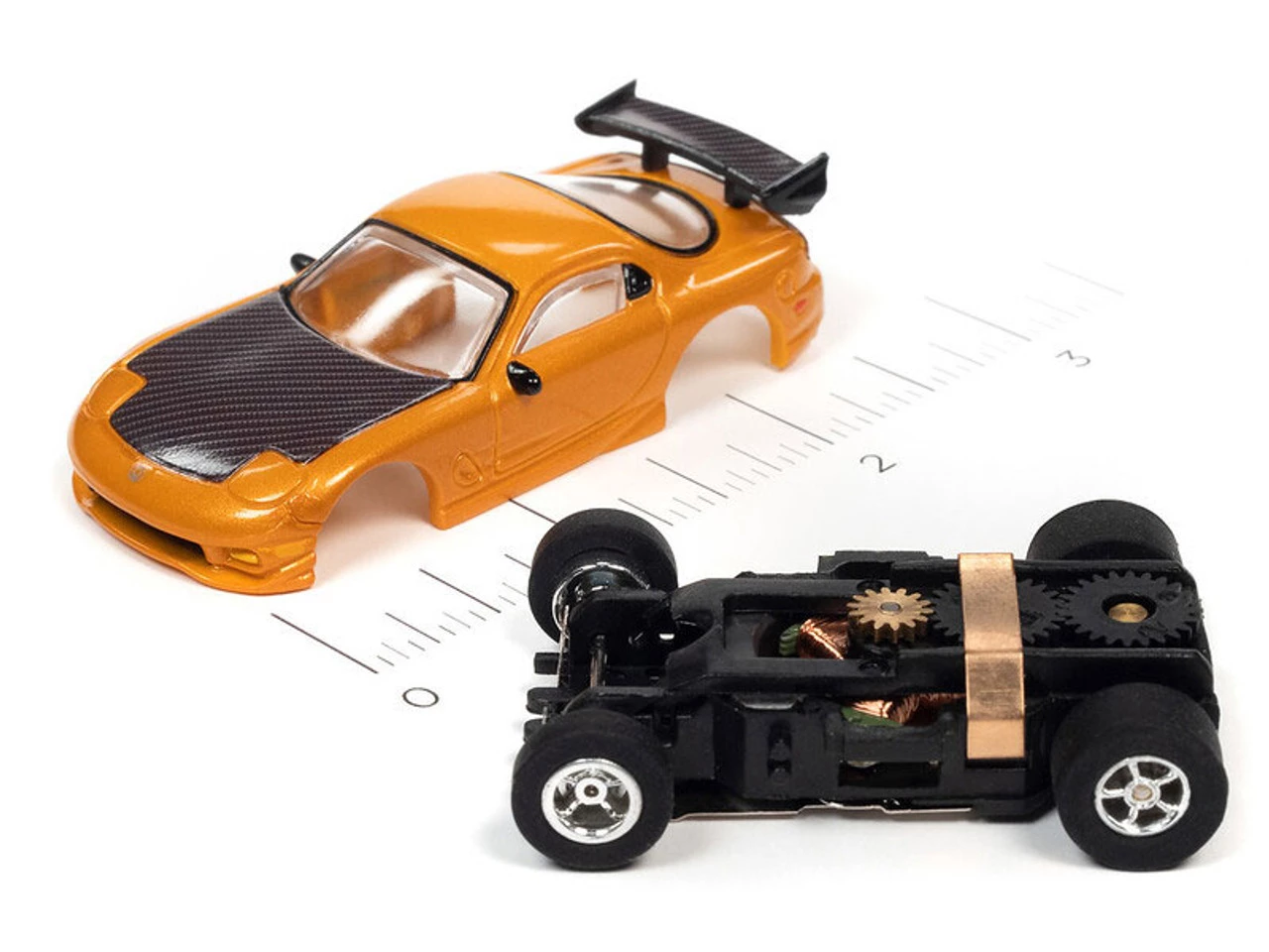 Auto World 1995 Mazda RX-7 (Orange) X-Traction R34 HO Slot Car - Image 3