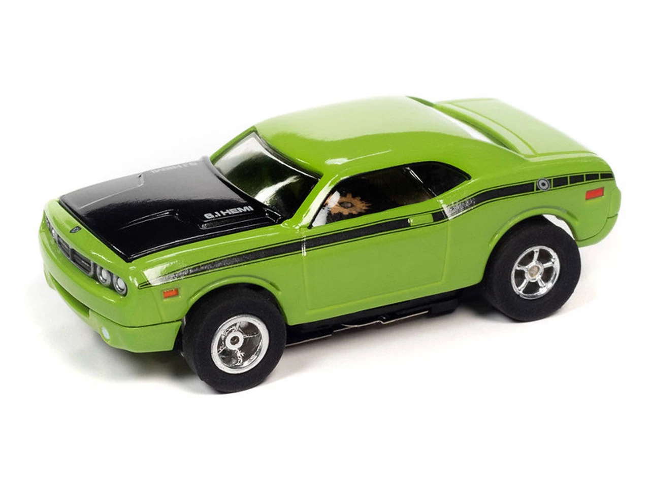 Auto World 2008 Dodge Challenger (Green) X-Traction R34 HO Slot Car