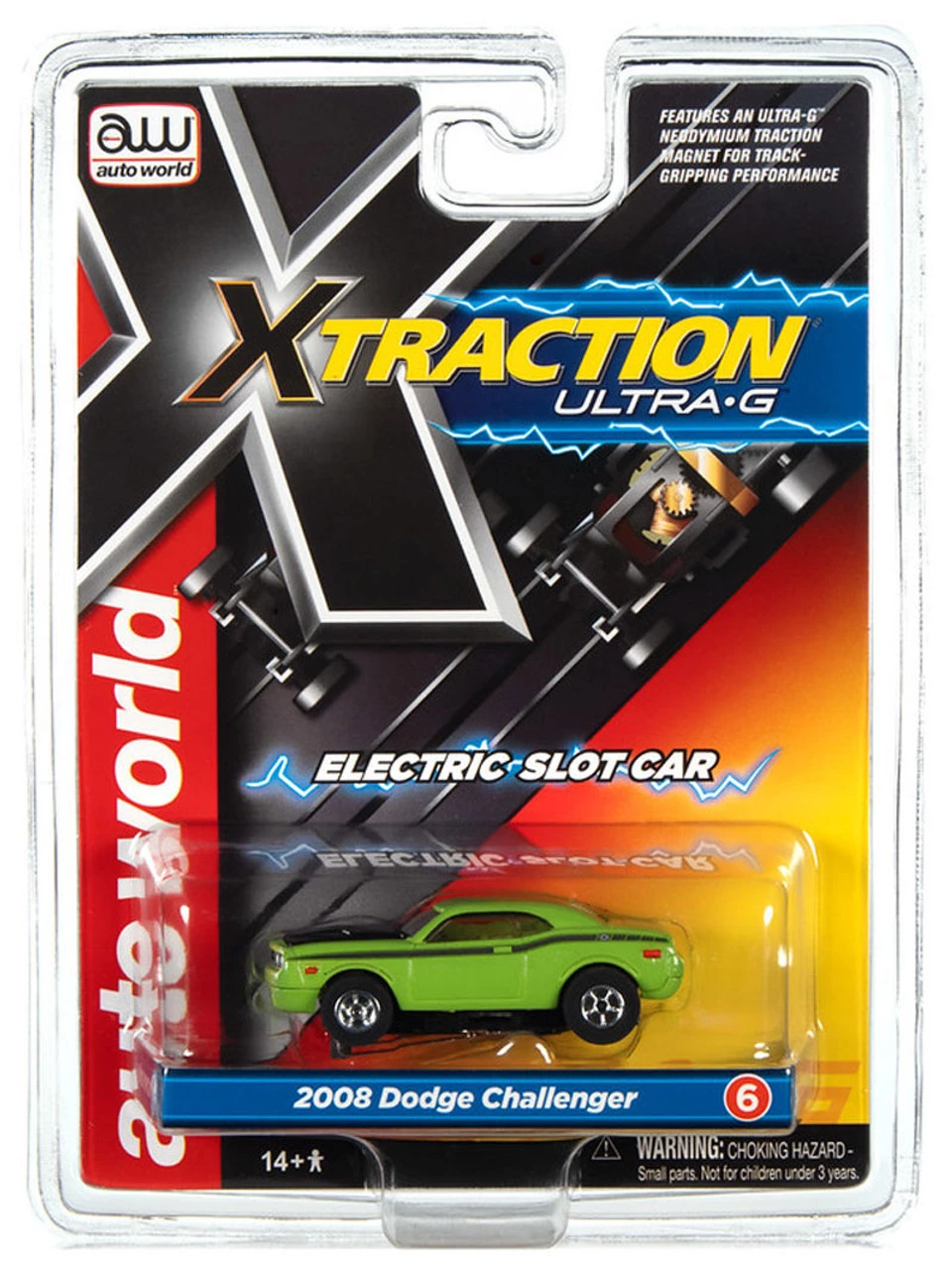 Auto World 2008 Dodge Challenger (Green) X-Traction R34 HO Slot Car - Image 4