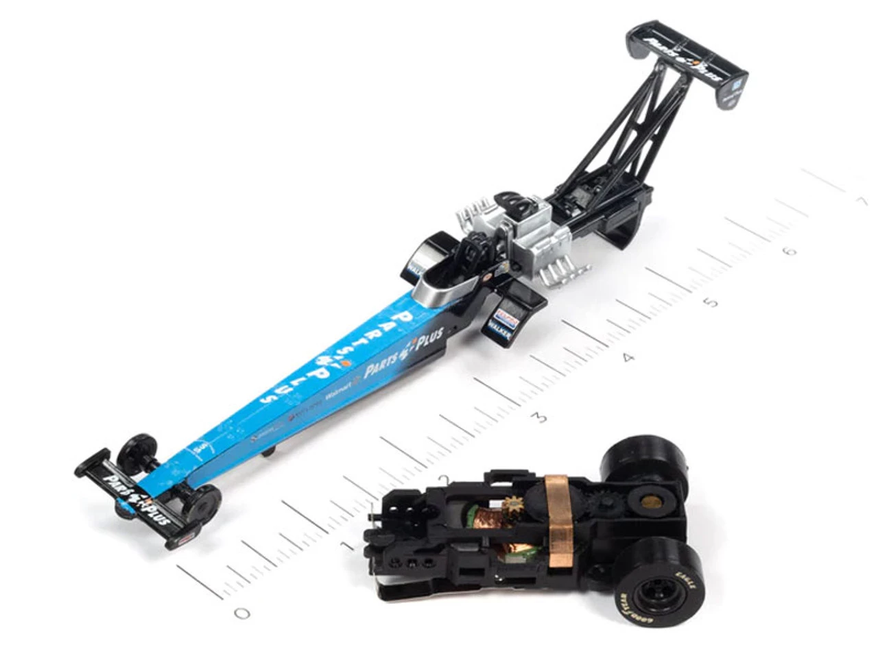 Auto World NHRA Clay Millican - Parts Plus Top Fuel Dragster 4Gear R27 HO Slot Car - Image 3