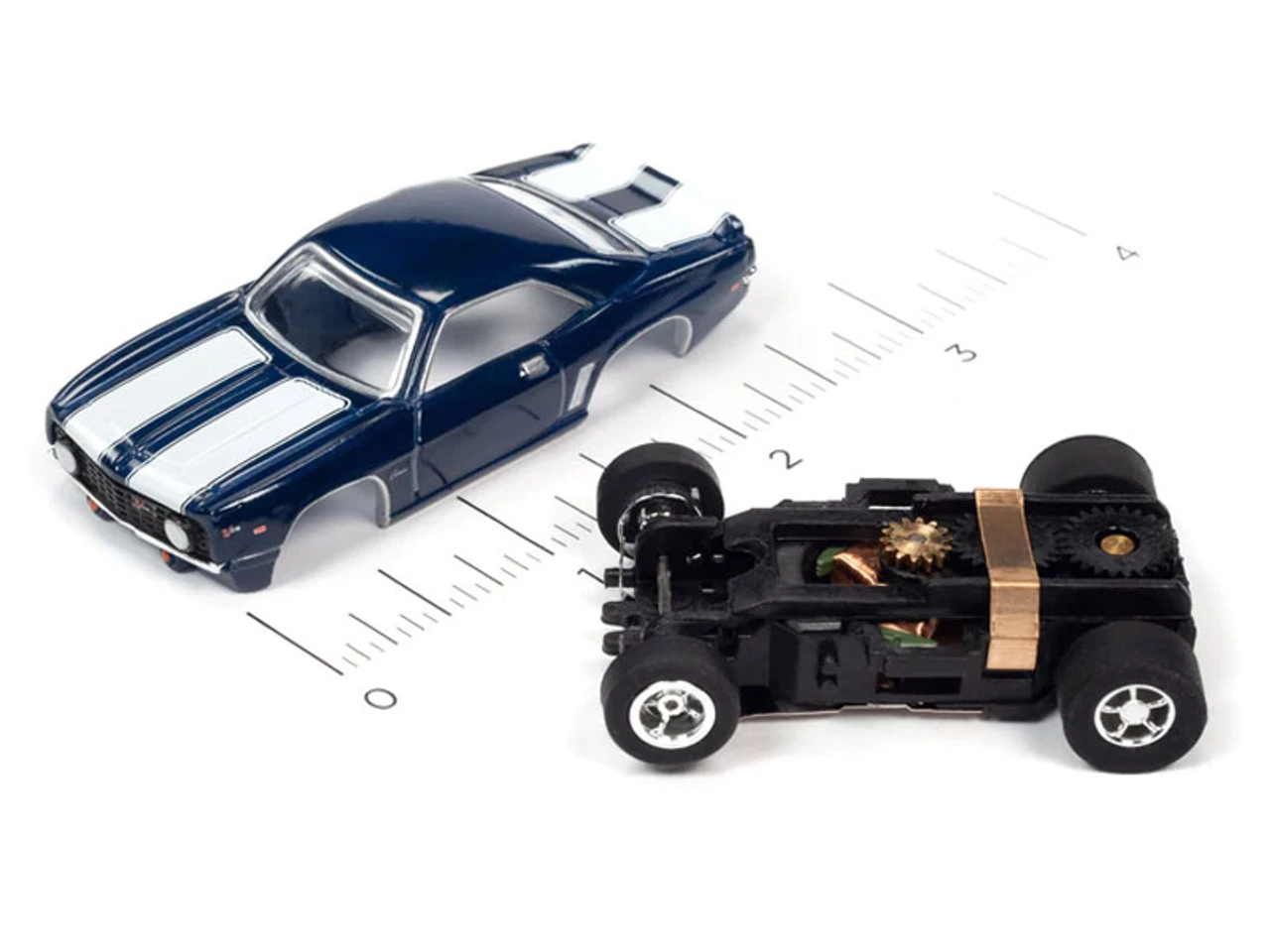 Auto World 1969 Chevrolet Camaro SS (Blue) X-Traction R35 HO Slot Car - Image 3