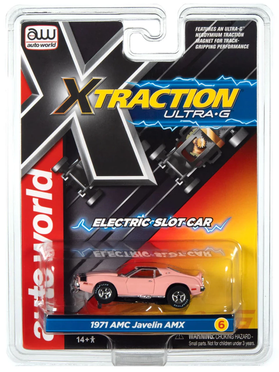 Auto World 1971 AMC Javelin AMX (Pink) X-Traction R35 HO Slot Car - Image 4