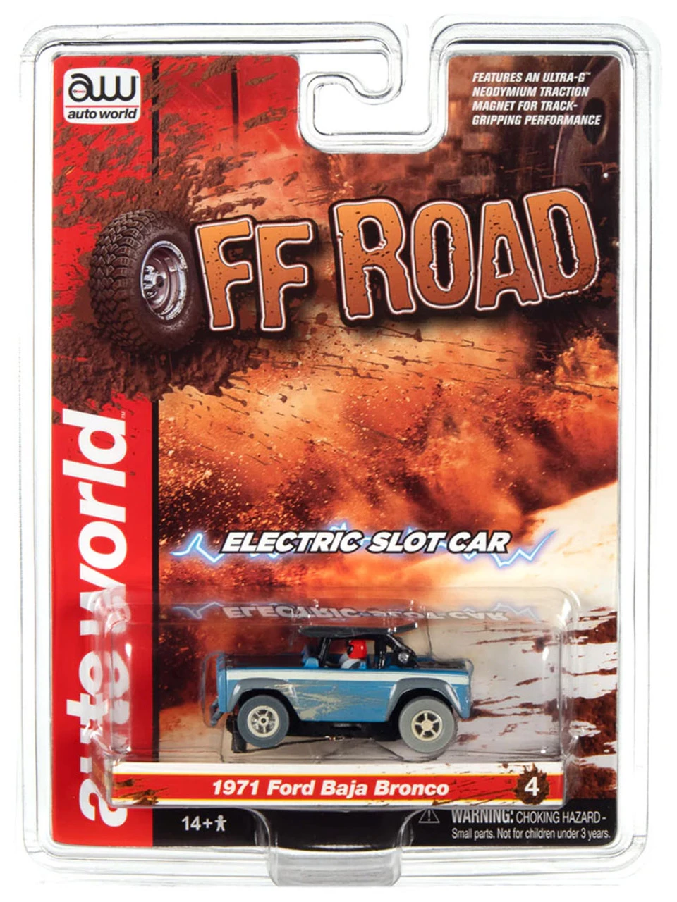 Auto World 1971 Ford Baja Bronco (Blue) X-Traction R1 HO Slot Car - Image 4