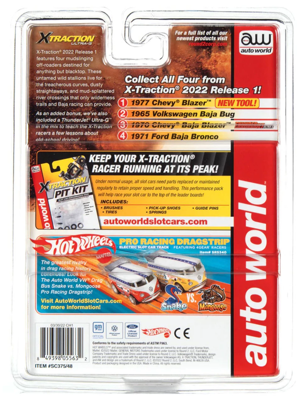 Auto World 1977 Chevrolet Blazer (Red/White) X-Traction R1 HO Slot Car - Image 5