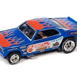 Auto World 1972 Plymouth Duster Funny Car (Blue w/Flames) Tom "The Mongoose" McEwen Mongoose II 4Gear Legends R1 HO Slot Car