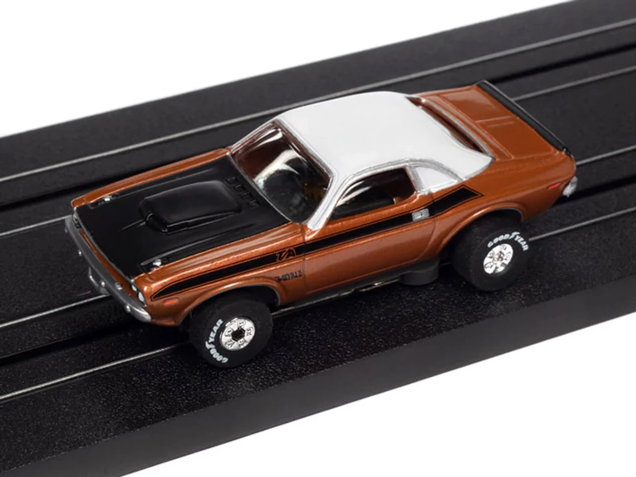 Auto World 1970 Dodge Challenger T/A (Burnt Orange) Thunderjet HO Slot Car - Image 2