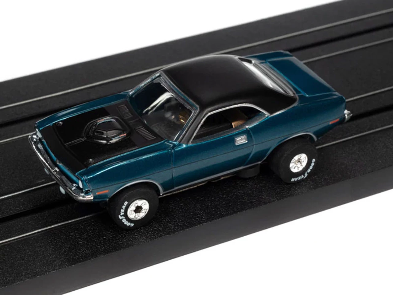 Auto World 1970 Plymouth Cuda (Teal) Thunderjet HO Slot Car - Image 2