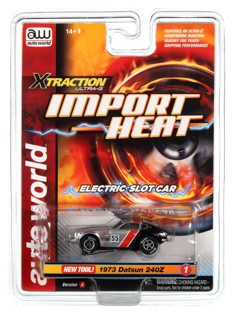 Auto World 1973 Datsun 24OZ (Silver/Red/Black) Import Heat X-Traction HO Slot Car - Image 4