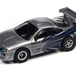 Auto World 1995 Mitsubishi Eclipse (Platinum/Blue) Import Heat X-Traction HO Slot Car