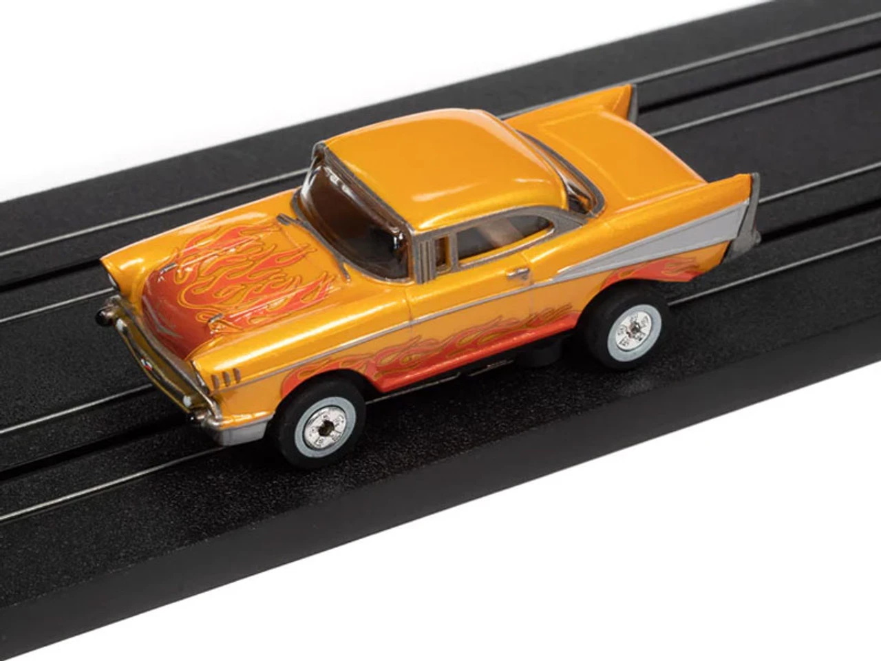 Auto World 1957 Chevrolet Bel Air (Orange) Cars N Coffee Thunderjet HO Slot Car - Image 2