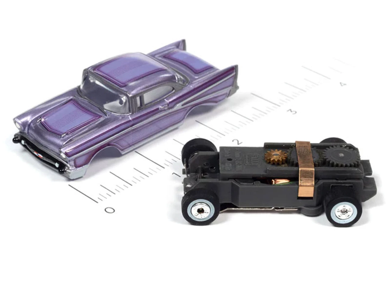 Auto World 1957 Chevrolet Bel Air (Purple) Cars N Coffee Thunderjet HO Slot Car - Image 3