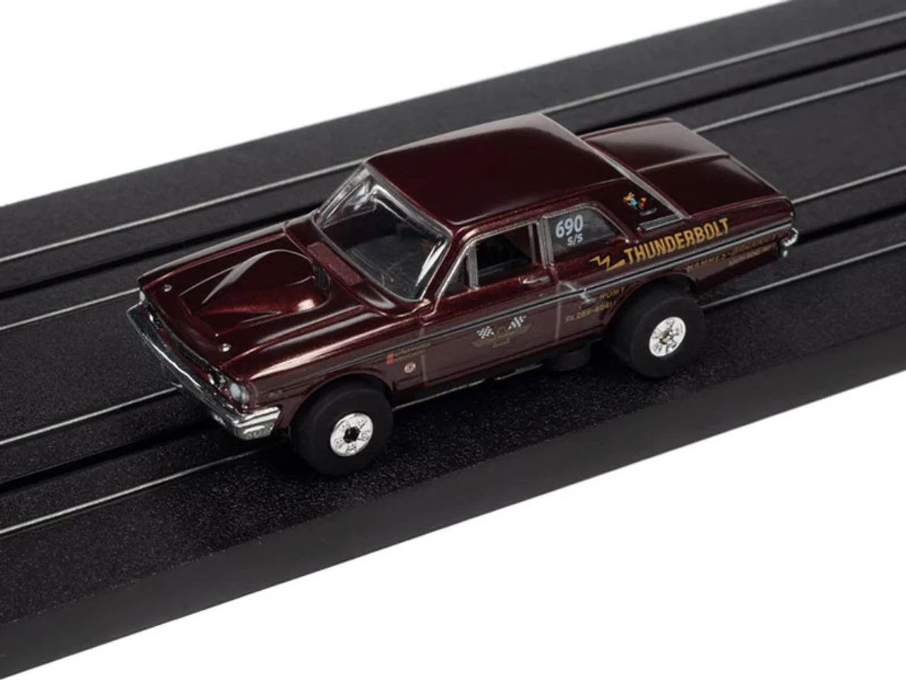 Auto World 1964 Ford Thunderbolt (Maroon) Cars N Coffee Thunderjet HO Slot Car - Image 2