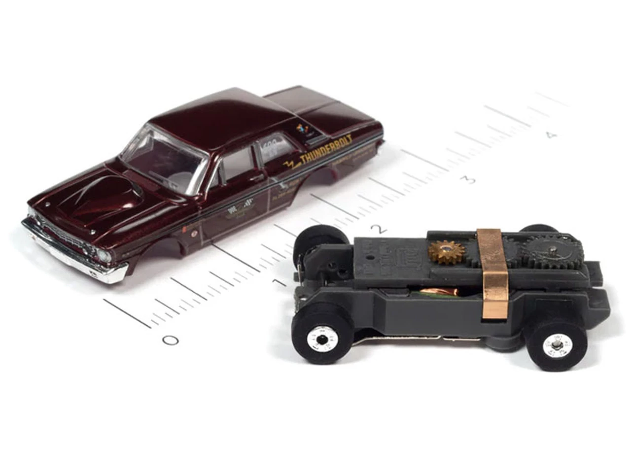 Auto World 1964 Ford Thunderbolt (Maroon) Cars N Coffee Thunderjet HO Slot Car - Image 3