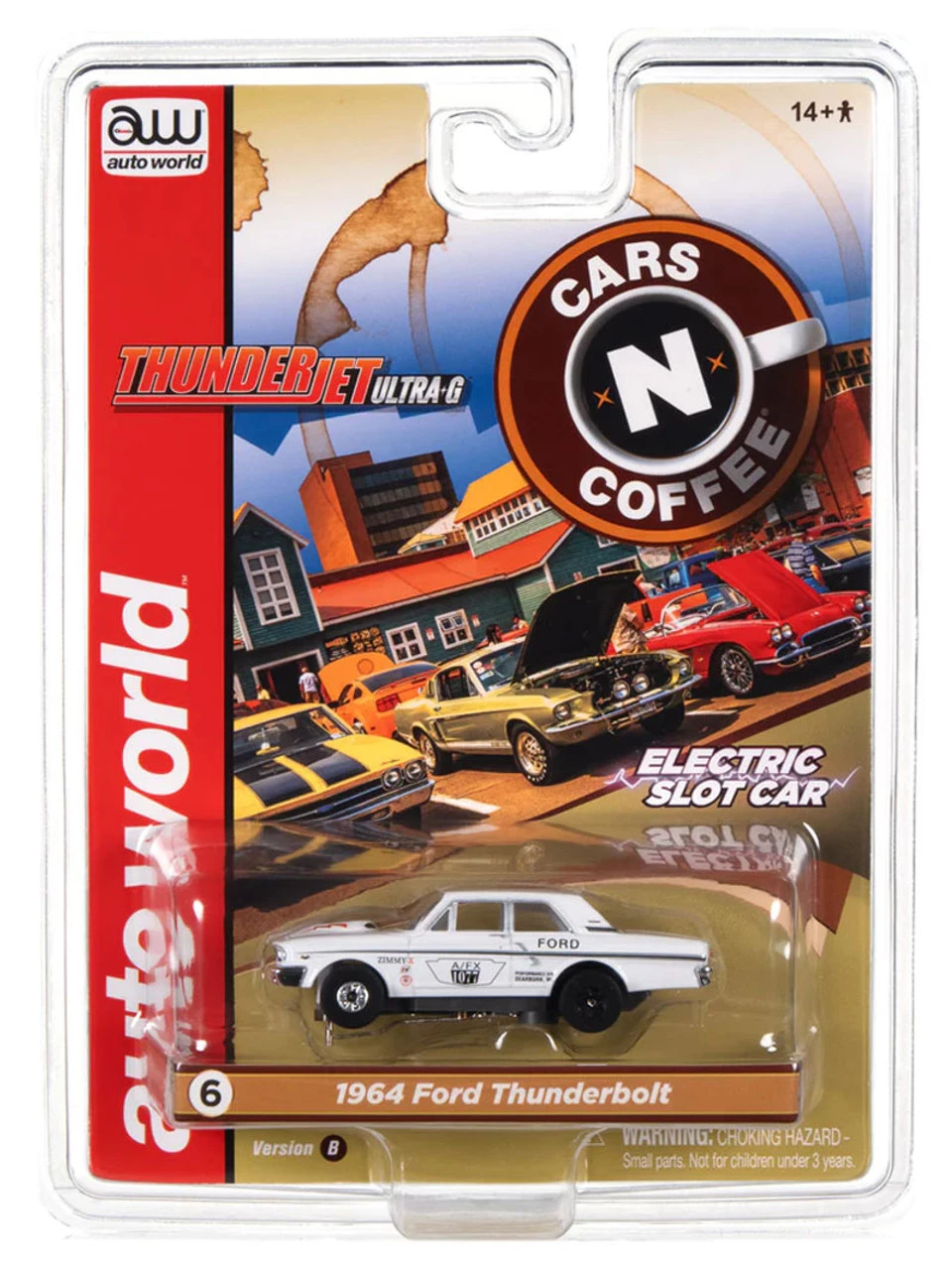Auto World 1964 Ford Thunderbolt (White) Cars N Coffee Thunderjet HO Slot Car - Image 4