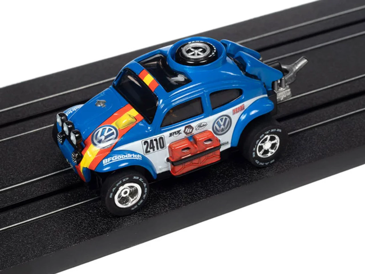 Auto World 1965 Volkswagen Baja Bug (Blue) Rally World Stage X-Traction HO Slot Car - Image 2