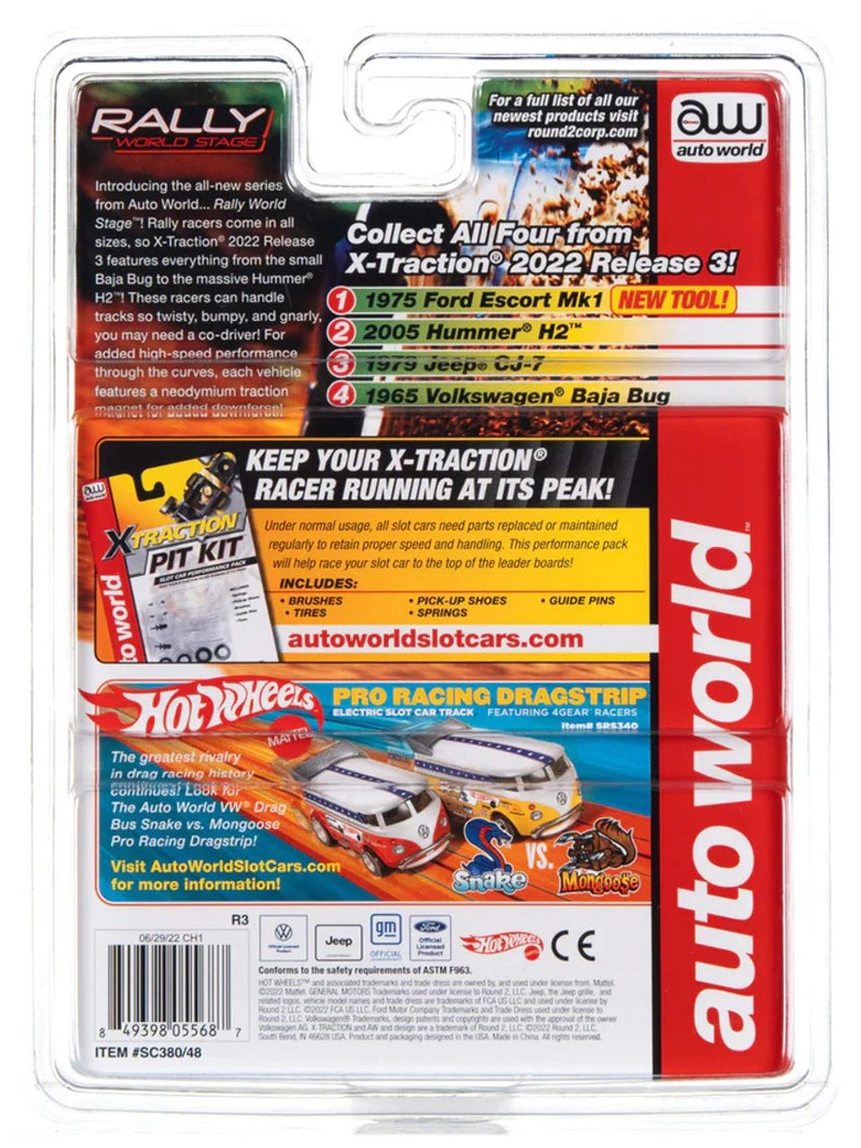 Auto World 1965 Volkswagen Baja Bug (Blue) Rally World Stage X-Traction HO Slot Car - Image 5