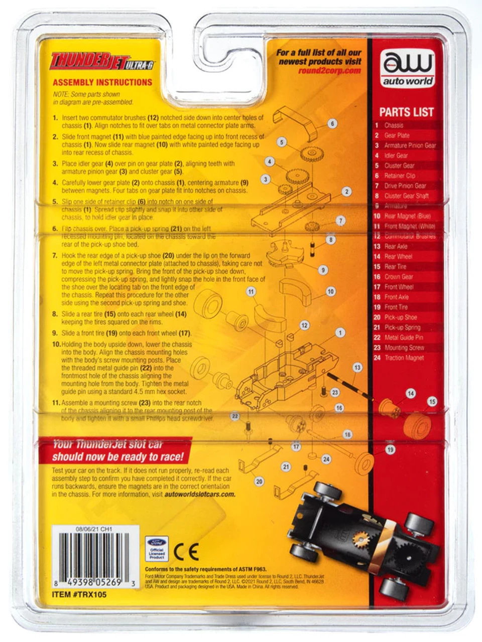 Auto World Thunderjet Deluxe Pit Kit (w/Ford Mustang Body) HO Slot Car - Image 2