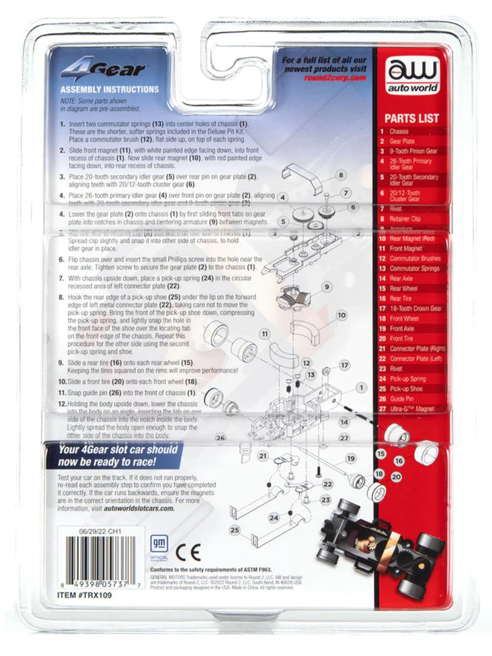 Auto World 4 Gear Deluxe Pit Kit (w/1970s Chevy Camaro Funny Car Body) HO Slot Car - Image 2