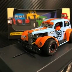 Pioneer 1937 Chevy Sedan Legends Racer #69 GULF Light Blue 1/32 Slot Car