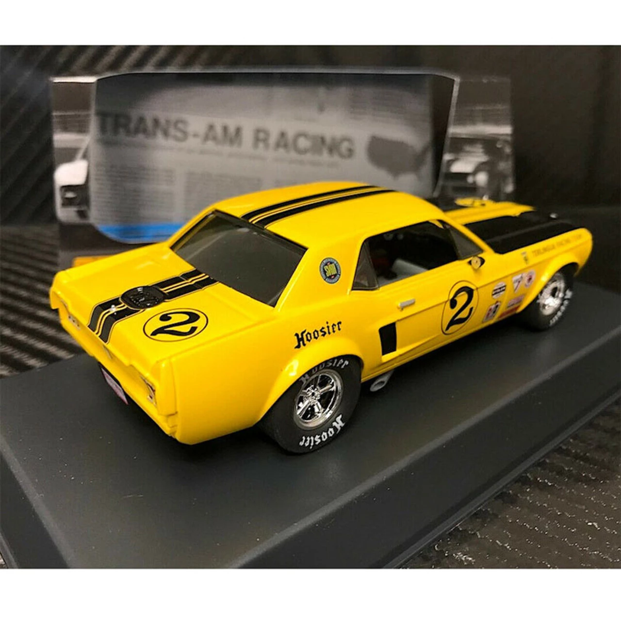 Pioneer 1968 Mustang Notchback T/A, Yellow #2 John Atwell 1/32 Slot Car - Image 3