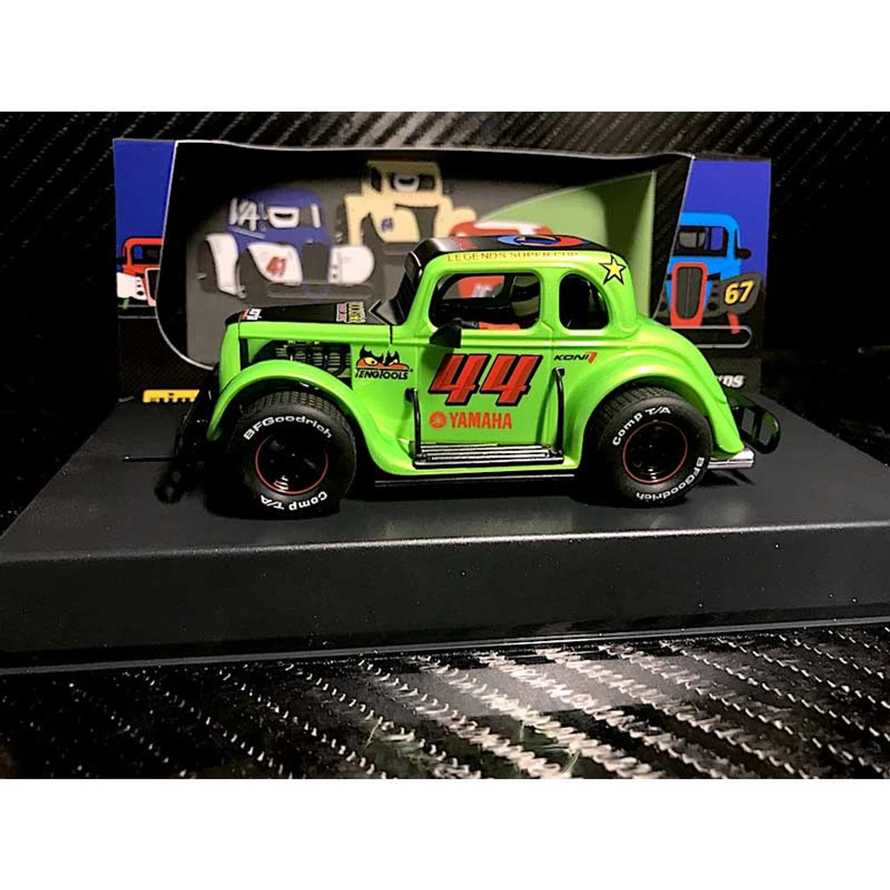 Pioneer 1934 Ford Coupe Legends Racer #44 Green 1/32 Slot Car - Image 3