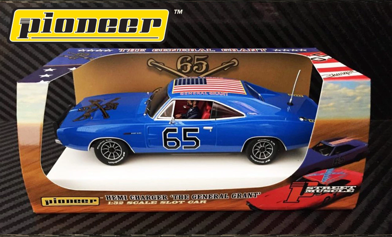 Pioneer General Grant Dodge Charger Crazy Blue 1/32 Slot Car - Image 3