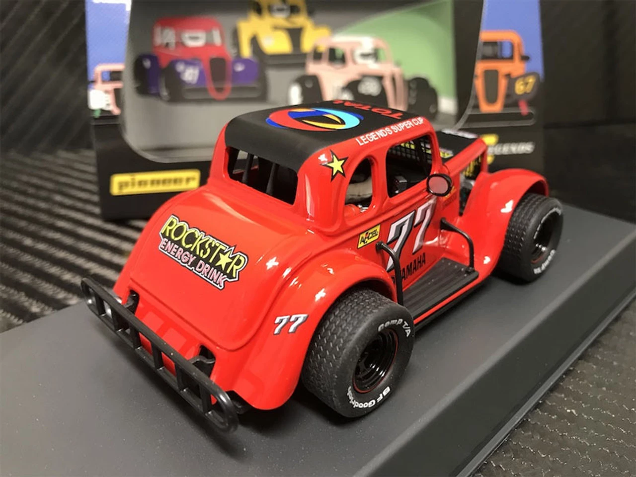 Pioneer 1934 Ford Coupe Legends Racer #77 Red 1/32 Slot Car - Image 3