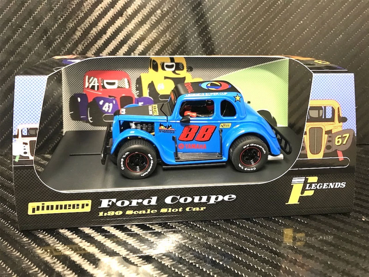 Pioneer 1934 Ford Coupe Legends Racer #88 Blue 1/32 Slot Car - Image 5
