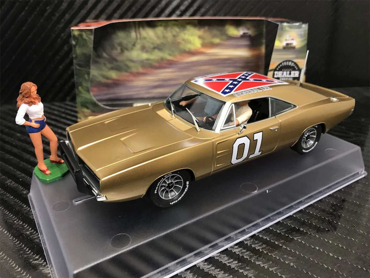 Pioneer 1969 Dodge Charger 'General Lee' GOLD 1/32 Slot Car - DEALER SPECIAL