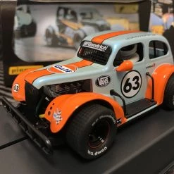 Pioneer 1937 Chevy Sedan Legends Racer #63 GULF Metallic Blue 1/32 Slot Car