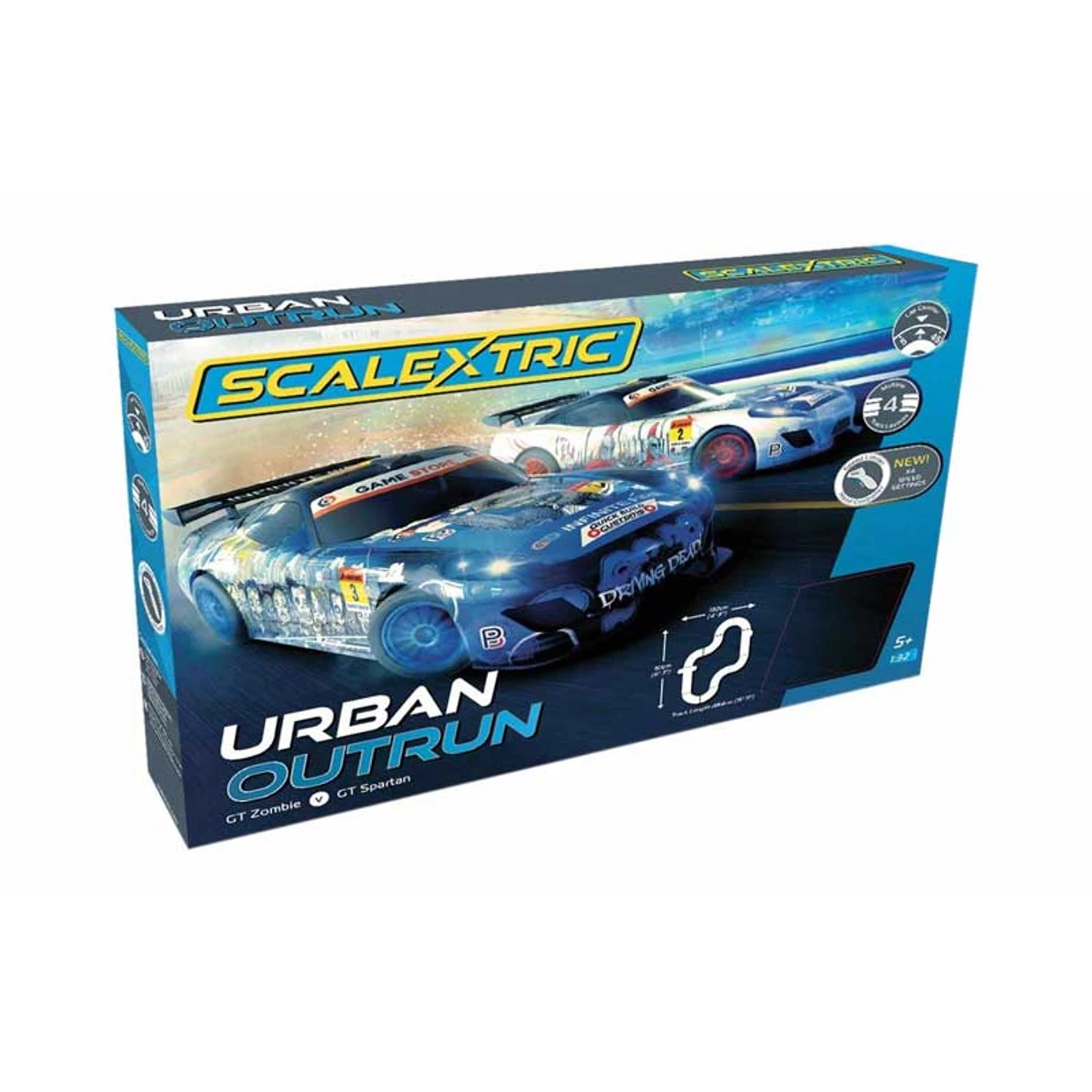 Scalextric Urban Outrun GT Zombie vs GT Spartan 1/32 Slot Car Set - Image 2