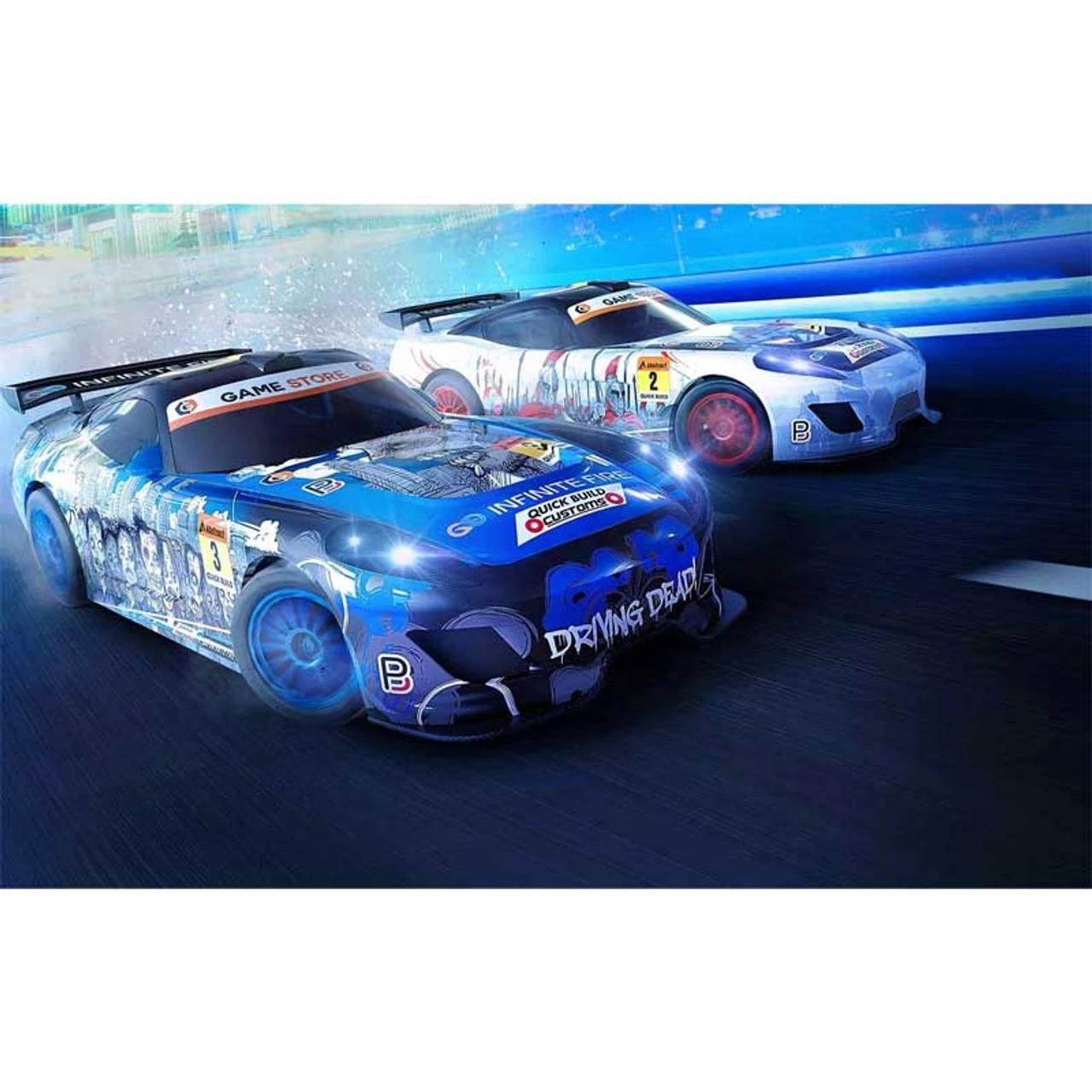 Scalextric Urban Outrun GT Zombie vs GT Spartan 1/32 Slot Car Set - Image 5